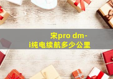 宋pro dm-i纯电续航多少公里